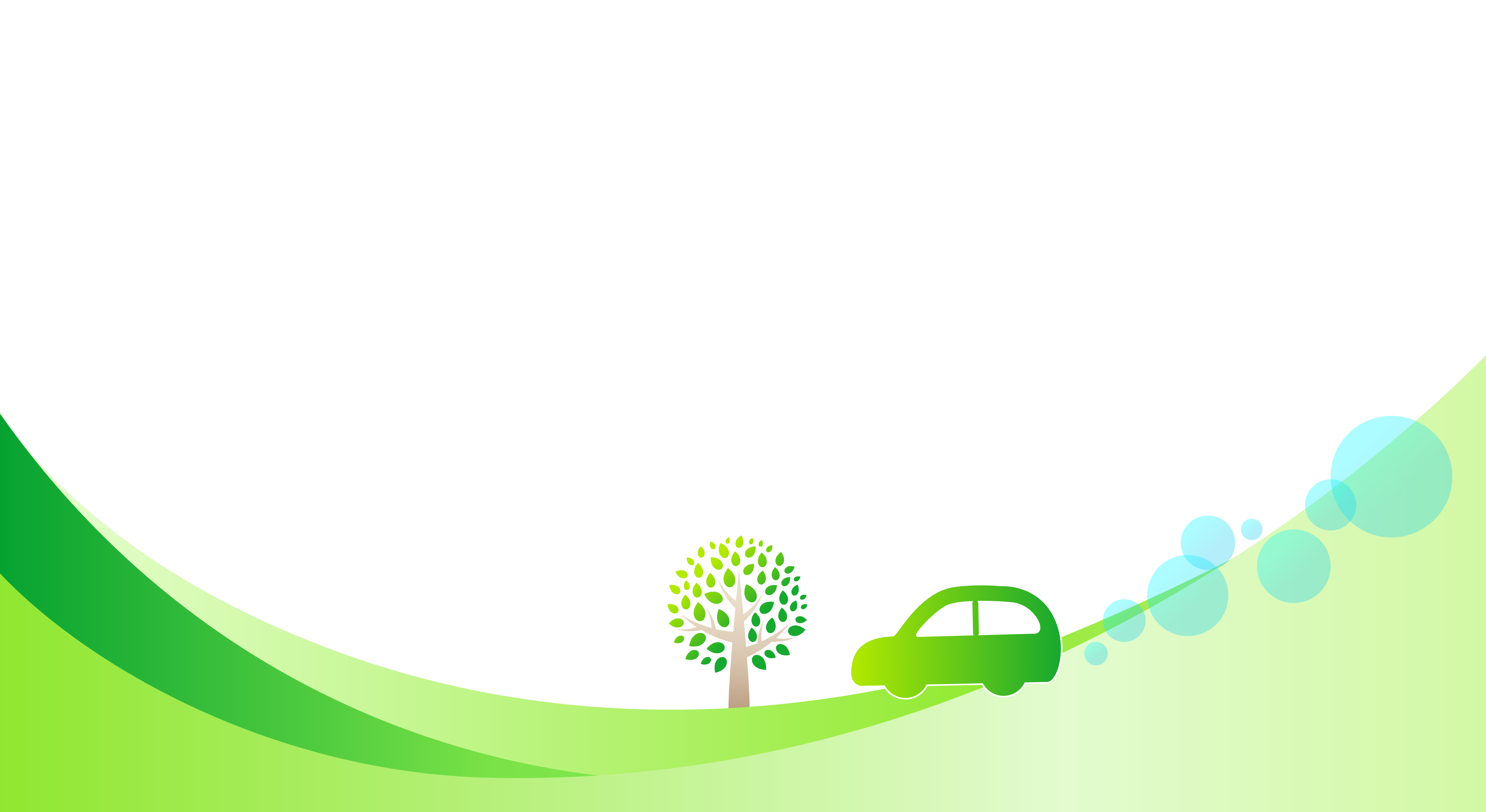 車がエコな排気をしながら走っているイラスト